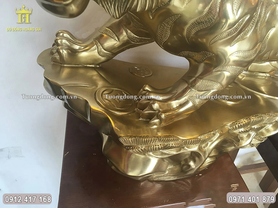 Hổ đứng trên phiến đá có chiều dốc